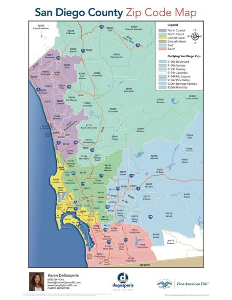 MAP San Diego Zip Codes Map
